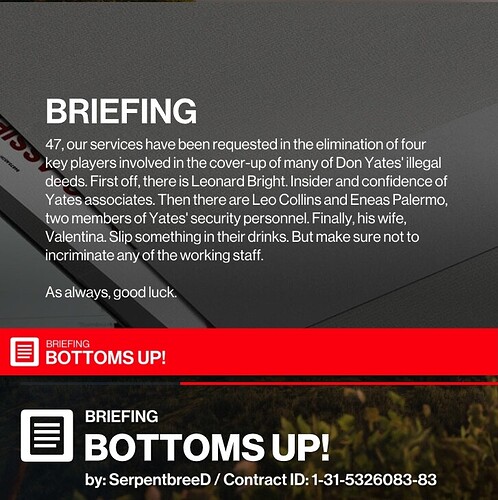 Bottoms up - briefing