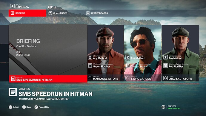 smb speedrun in HITMAN