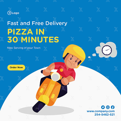 30 minutes or the "pizza" is free