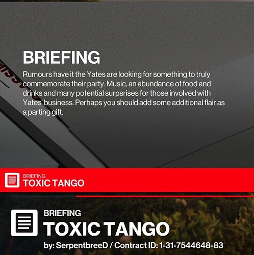 Toxic Tango - briefing