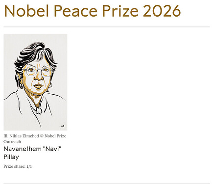 Nobel Peace Prize 2026 09OCT26