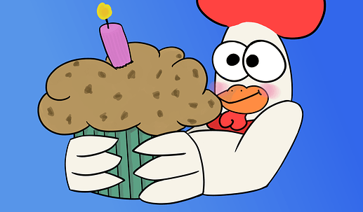 chicken bday celebrate muffin