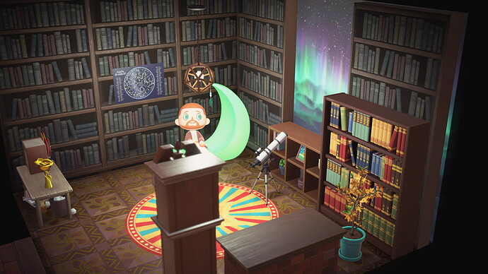 I’ve genuinely changed the back room of my houses theme 9 times settled on this study / stargazing theme i think it’s nice